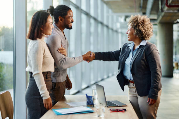 istock Greeting before a meeting with insurance agent! 2177203548