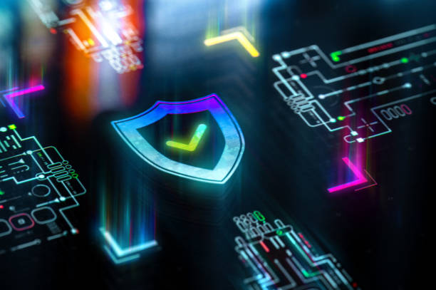 istock Digital security concept. Security and safety Evolution. Futuristic shield as a symbol of cyber security and safety in world of technological progress and innovation 2177208560