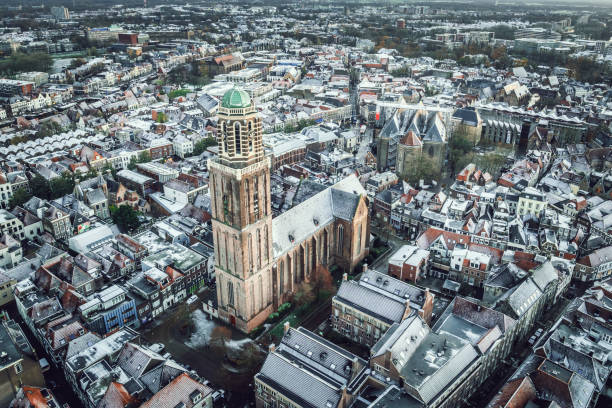 istock Zwolle Peperbus church tower during a cold winter sunrise 2177222659