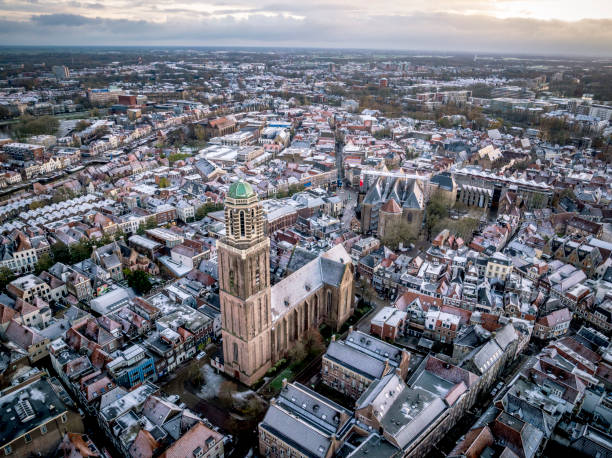istock Zwolle Peperbus church tower during a cold winter sunrise 2177222805