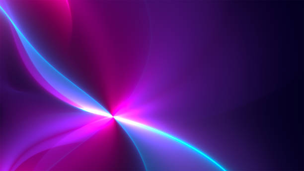 istock Neon light rays. Blue, pink, purple gradient. Fractal art background with copy space. 2177223281