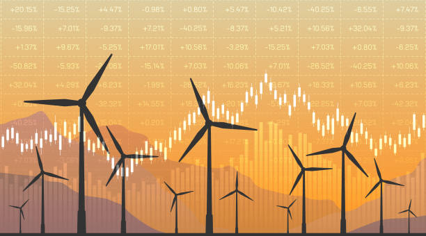 istock Financial background renewable energy trading on the stock exchange 2177226152
