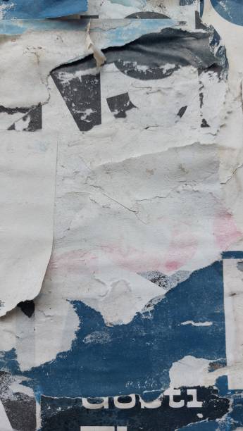 istock Torn street poster background. Ripped old paper collage backdrop 2177232979