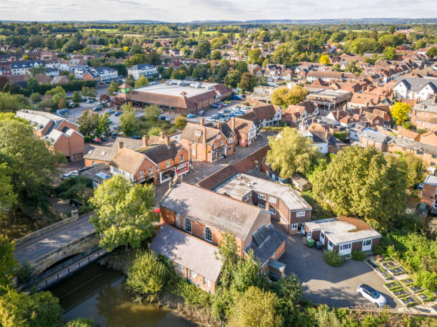 Edenbridge, UK. 4 October 2024. View over the shops in Edenbridge in Kent