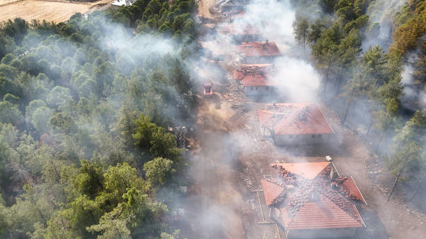 istock Smoke Rising Above Forested Hills 2177235485