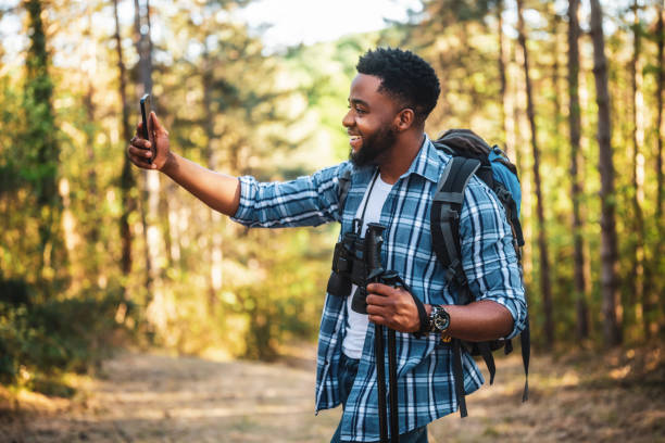 istock Man hiking and making selfie 2177239531