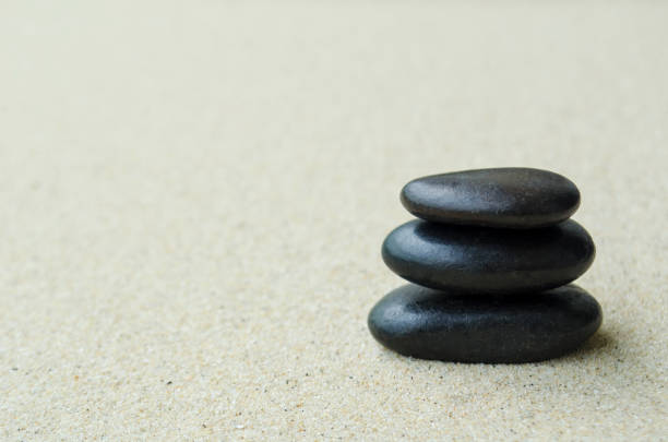 istock Black zen stones with customizable space for text or ideas 2177240058