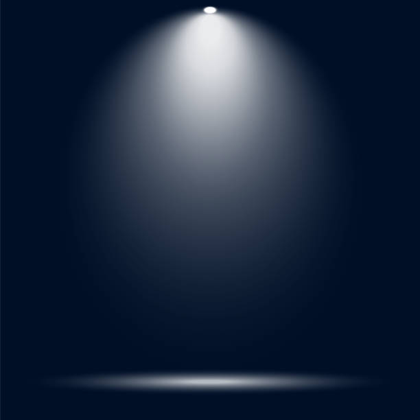 istock Spotlight on stage decoration at club theatre. Vector projection on background. Stage. 2177244164