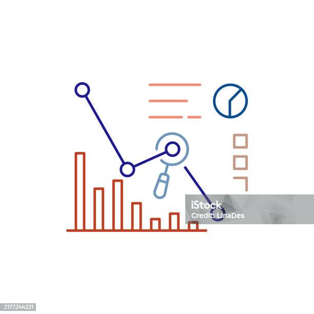 Fall Off Data Graphic Representation Of A Negative Trend And Falling Data Stock ...