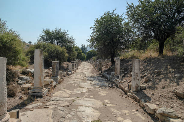 Travel in Turkey. Ancient archeological ruins of Ephesus city near Celchuk.  Efes Izmir Turkey