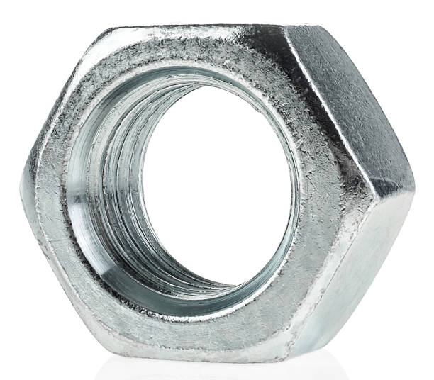 istock Metal nut isolated on a white background. Single silver nut. 2177245244