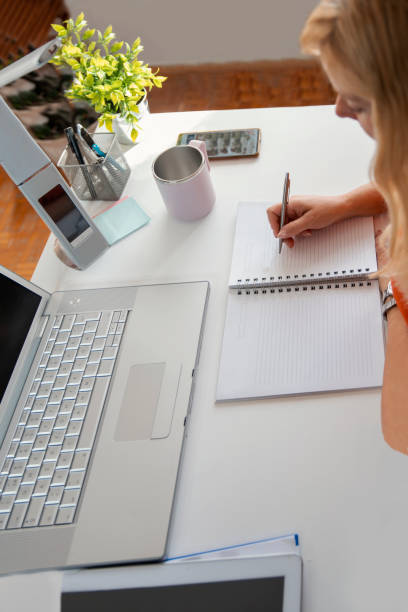 Woman busy on her job