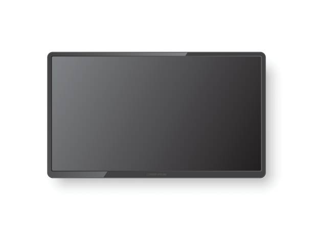 istock Thin frame monitor mock up icon in flat style. TV display vector illustration on isolated background. Electronic gadget sign business concept. 2177255233
