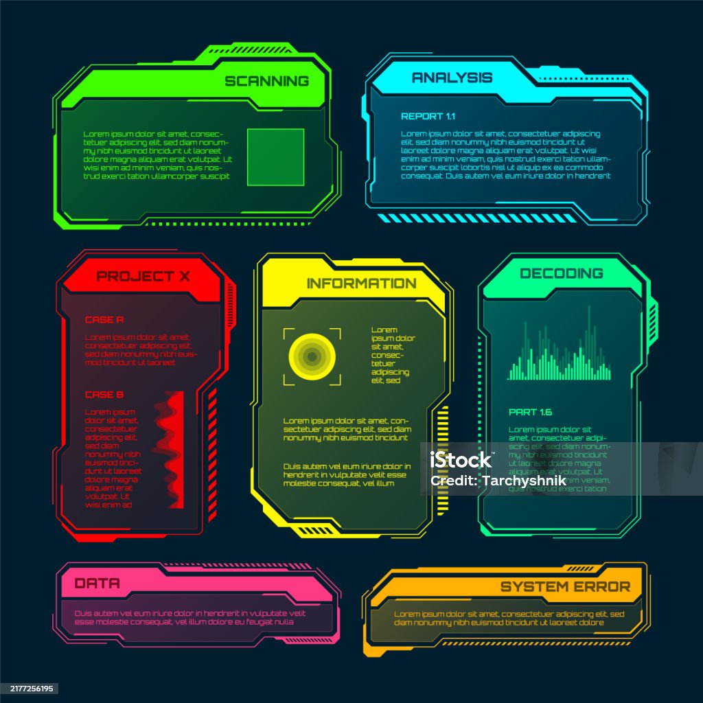 Interface Informative Futuristic Hud Or Ui Elements Scifi User Interface Text Boxes Callouts ...