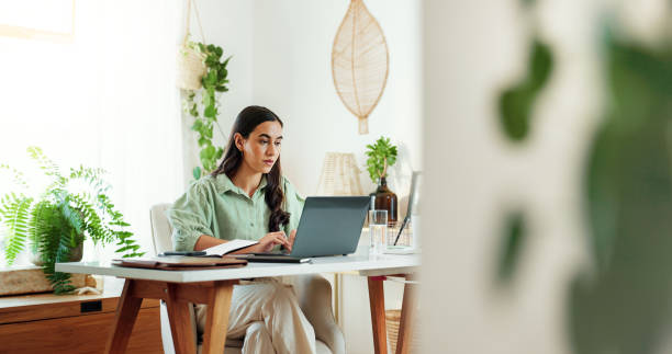 istock Typing, reading and woman in home office with laptop, research and checking email for web project. Remote work, report and freelance writer at desk with computer, business planning and online article 2177259968