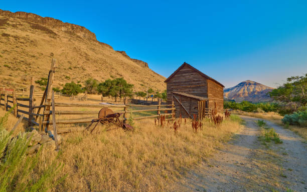 istock Old Barn and Corral at Birch Creek Ranch, Oregon. 2177263497