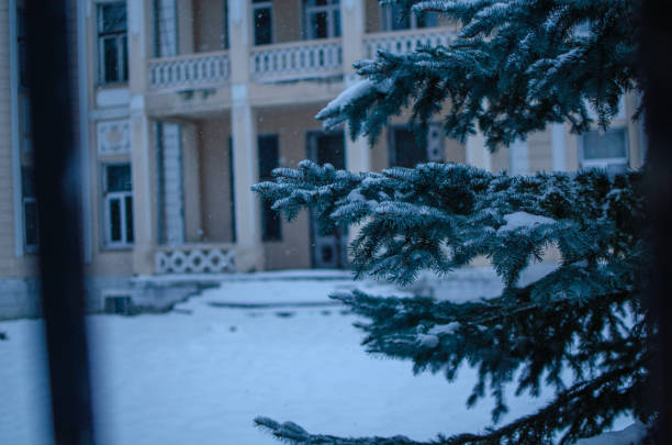 Country house in deep snowdrifts