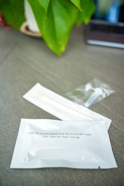 istock Rapid Antigen Test kit with all needed during swab COVID-19 testing. Coronavirus Self nasal or Home test, Autumn exacerbation of viruses 2177272954