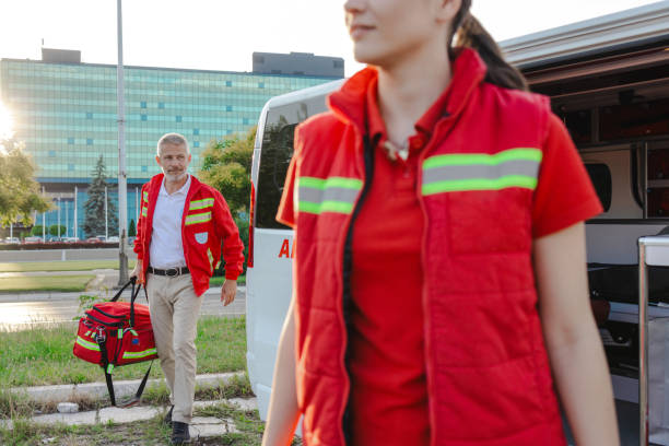 istock Emergency medical staff responding quickly from ambulance vehicle 2177273429