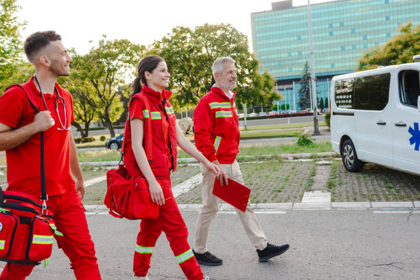 istock Emergency medical team walking confidently towards ambulance 2177274094