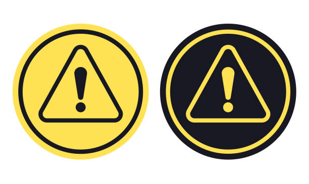 kuvapankkikuvitukset aiheesta warning danger alert yellow and black badge symbol - tarkkavaisuus
