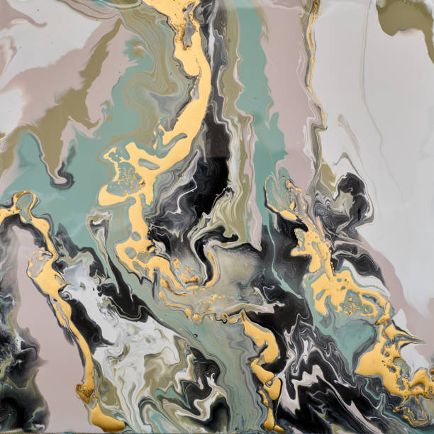 istock Abstract design with  white hues, accented by shimmering gold lines. The fluid shapes  natural mineral patterns,  a harmonious and elegant visual flow 2177278338