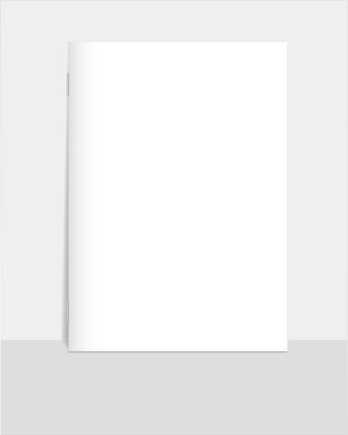 istock Mockup of notebook, album, booklet, brochure, magazine, book against the wall at a slight angle with realistic shadows. 2177279675