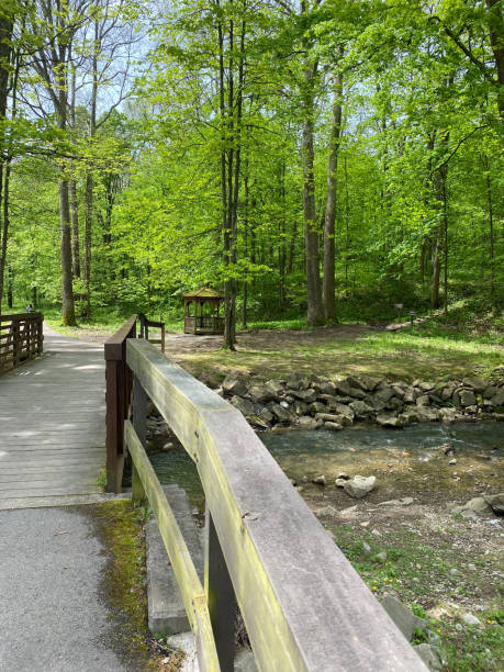 Hiking trail with gazebo in Pennsylvania