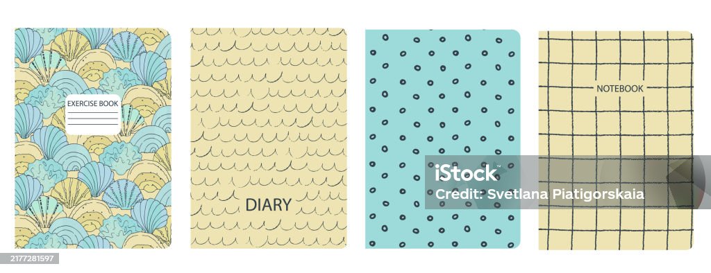 Shells Front Page Design Cover Page Templates Based On Seamless Patterns With Hand Drawn Shells ...