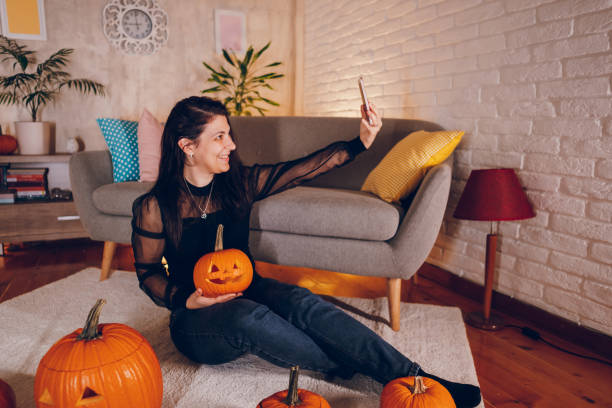 istock Woman celebrates Halloween 2177283915