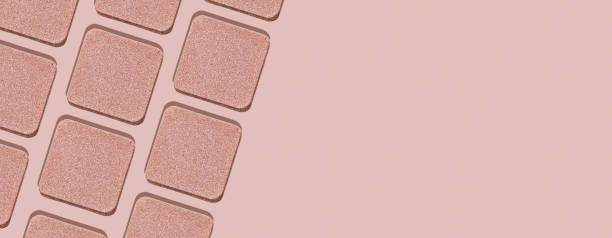 istock Minimal pattern eye shadow glitter pink swatches with shadow, monochrome photo as banner with copy space, compact eyeshadow, colored powder fo makeup, square shape pack, beauty cosmetic texture 2177288806