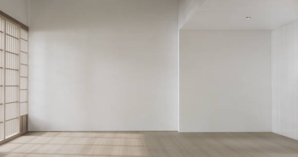 istock Empty room,Clean japanese minimalist room interior, 3D rendering 2177291439