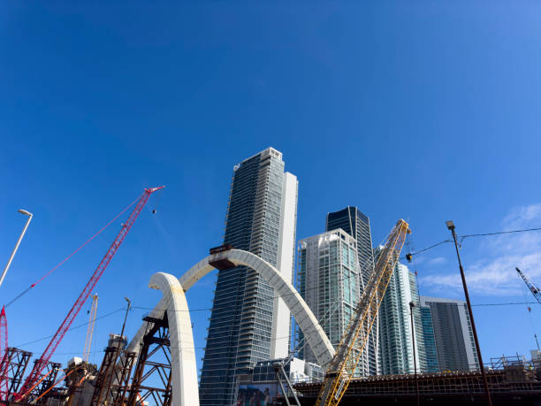 istock Bridge under construction with skyscraper buildings in the background in downtwon Miami. 2177293470