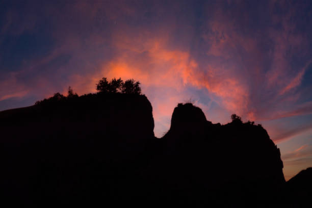 Sedona Airport at Sunset with Moon. Shot in Sedona, Arizona