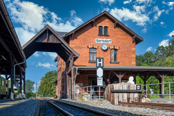 A view of the train station in Bertsdorf in the Free State of Saxony