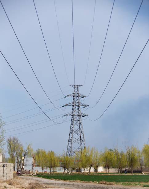 istock Hydroelectric power transmission tower in rural area 2177301629
