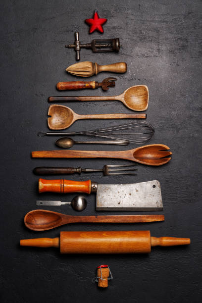 istock Festive culinary flair: Christmas tree-shaped cooking utensils 2177302520