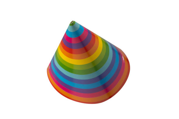 Colorful birthday cap isolated on white background