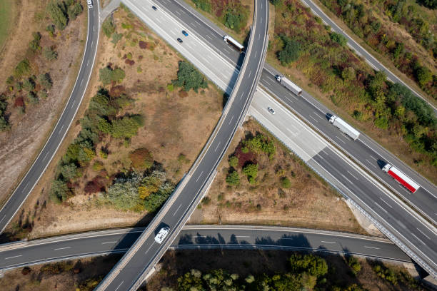 istock Aerial view of a highway interchange 2177309169