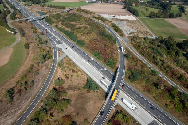 istock Aerial view of a highway interchange 2177309670