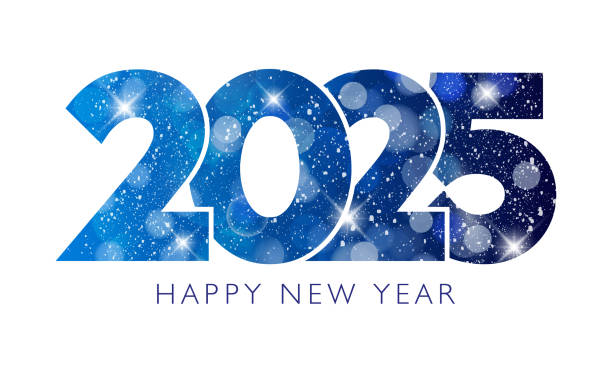 happy new year 2025 text design. vector illustration. - tahun baru ilustrasi stok