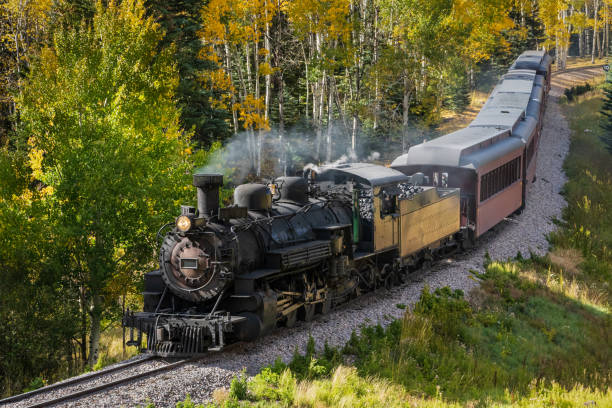 istock Vintage Steam Train With Autumn Scenery Background. 2177312764