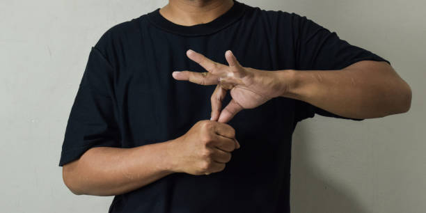 istock Close up Asian man shows hand gestures it means human emotion and expression using sign language 2177312944