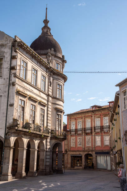 istock Classicistic facade with round tower in the Rua do Castelo in Braga 2177313370