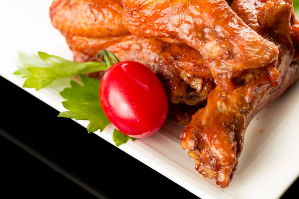 Braised chicken wings, Chinese cuisine.