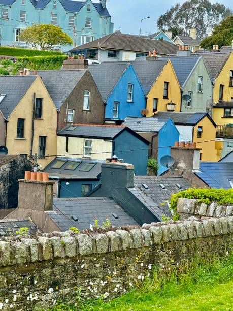 istock Old Irish wall with row houses in Cobh 2177316914