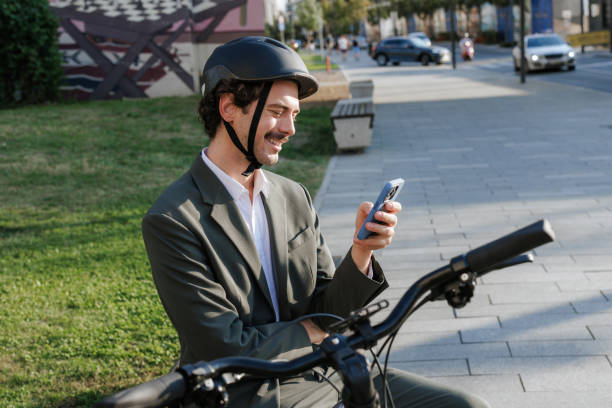 istock Cheerful man taking a break. Staying connected on the commute 2177323113