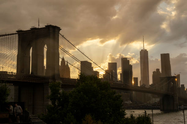 istock Brooklyn Bridge at sunset highlighting New York City's iconic structure and skyline 2177325487