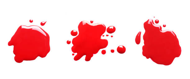 istock Blots of color printer ink on white background, set. Top view 2177329133