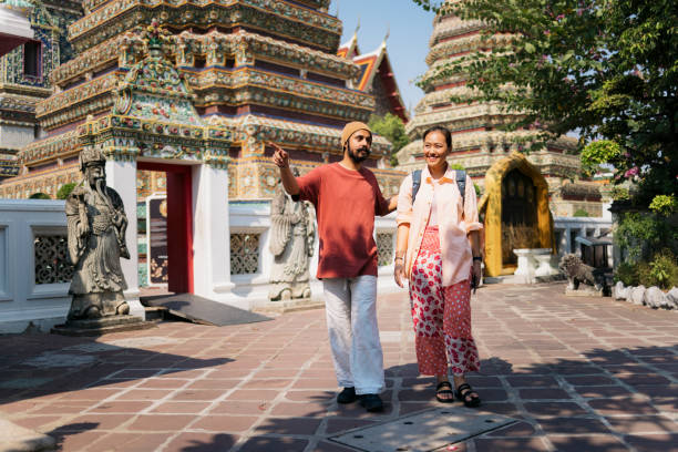 istock Tourist couple exploring ancient architecture on vacation 2177329172